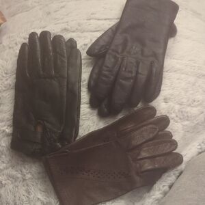 Just USA Women's Black and Brown Leather Gloves
